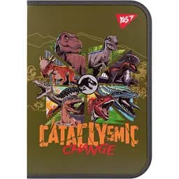 Папка факультативная Yes Jurassic World А4 пластиковая на молнии с внутренним карманом (492224)