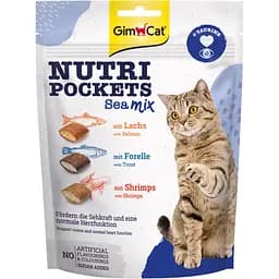 Вітамінні ласощі для котів GimCat Nutri Pockets Морський мікс 150 г (повсякденний)
