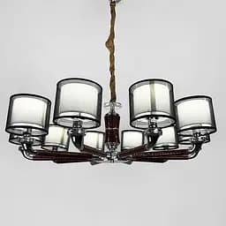 Плафонная люстра с элементами коричневой экокожи Line.F S 198/10 BR