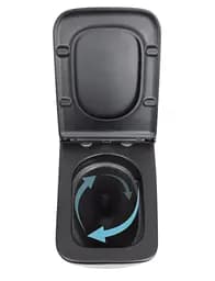 Унітаз підвісний Qtap Gemini Ultra Quiet, з сидінням Slim Duroplast/ Soft-close/ Quick Release QT2533076EUQMB - мініатюра 2