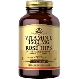Вітаміни та мінерали Solgar Vitamin C 1500 mg with Rose Hips, 90 таблеток