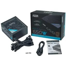 Блок живлення 650 Вт, AZZA, Black, 80+ Bronze, 12 см, 2xMolex / 5xSATA / 2x6+2-pin / 1x20+4-pin / 1x4+4-pin, захист UVP/OVP/OPP/OCP/SCP (PSAZ-650B) - мініатюра 4