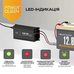 Зарядний пристрій для акумуляторних батарей LiFePO4 14.6V/40A Power Queen P12V40A-BCHA-Y (44-00529) - мініатюра 4