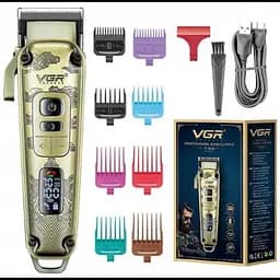 Машинка для стрижки волосся бездротова з тримером для бороди VGR V-005 Золотиста