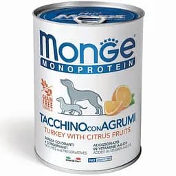Вологий корм для собак Monge Dog Fruit Monoprotein індичка з цитрусами 400 г