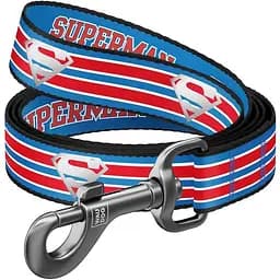 Поводок для собак Waudog Nylon нейлоновый, светоотражающий, рисунок "Супермен Ретро", M