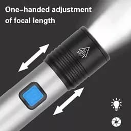 Акумуляторний LED ліхтарик Bailong BL-K31-T6 4 режими, зум, зарядка microUSB, металевий корпус - мініатюра 4