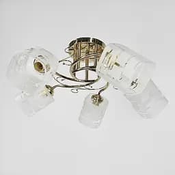 Золотая люстра на 5 матовых плафонов с узором Ø 58 см | Ст. 2286/5B FGD | Line F