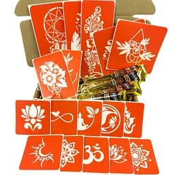 Набір кольорової хни з трафаретами для біо-тату №6 color-henna-set-06 - мініатюра 3