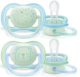 Пустушка Philips Avent Ultra Air Нічна, 0-6 міс, 2 шт. (SCF376/11)