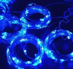 Новорічна світлодіодна гірлянда-штора Роса 3x3 м з 300 синіми LED-лампочками та живленням USB - мініатюра 5