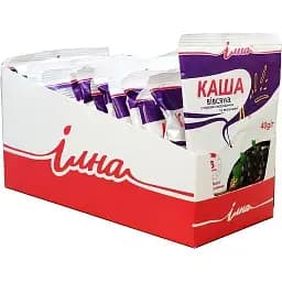 Каша швидкого приготування Ілна вівсяна з чорною смородиною та вершками 800 г (20 шт. х 40 г)