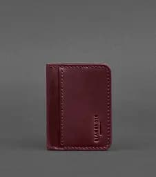 Кожаная обложка для ID-паспорта и водительского заседания 4.1 бордовая Crazy Horse с гербом