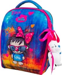 Ортопедичний рюкзак (ранець) 3 в 1 у школу з наповненням бірюзовий для дівчаток Delune для початкової школи 35х27х16 см (7mini-016)