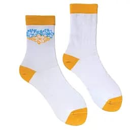 Носки женские "Желто-голубое сердце" из индийского хлопка 213069