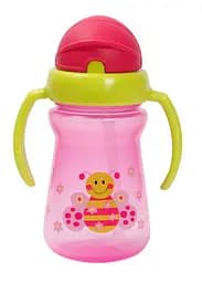 Поильник-непроливайка Lindo с силиконовой трубочкой, 6+ мес., 180 мл, розовый (Li 733 роз)