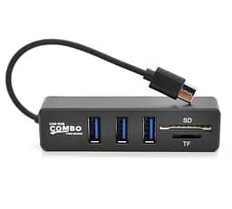 Розгалужувач USB-Хаб Type-C — 3xUSB 3.0 Voltronic P-3101 Combo Card Reader