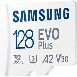 Карта пам'яті Samsung 128 GB microSDXC Class 10 UHS-I U3 V30 A2 EVO Plus+SD Adapte (MC128SA/EU) - мініатюра 2