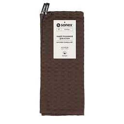 Набір вафельних рушників для кухні Sonex Cleo 40х60 см, 2 шт. коричневий (SO102554)