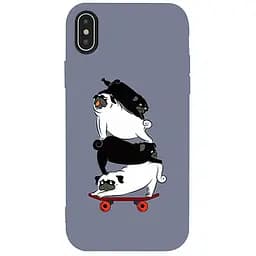 Чохол-накладка Toto Matt TPU 2 mm Print Case Apple iPhone XS Max #51 Mops Skate Lavander Grey