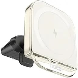 Автодержатель Hoco HW17 магнитный с беспроводной зарядкой 15W белый