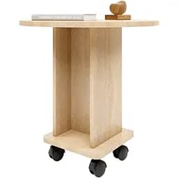 Журнальний стіл Еверест Візит круглий на коліщатках Дуб сонома (DTM-2129)