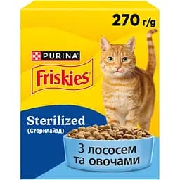 Сухой корм для стерилизованных котов Friskies с лососем и овощами 270 г