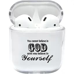 Прозорий силіконовий чохол Apple AirPods із малюнком - God (KAP1162)