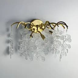 Бра в золотистому корпусі у вигляді гілочок з пелюстками Line F WB 8009-4 GD