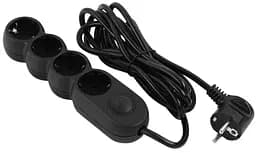 Удлинитель сетевой Plus 3м 4xТипF 10A черный 2E osv0002160