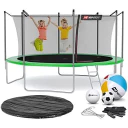 Батут Hop-Sport 14ft с внутренней сеткой 427 см зеленый