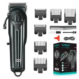 Машинка для стрижки аккумуляторная VGR V-282 LCD расческа (6 насадок)