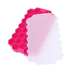 Многоразовая силиконовая форма для приготовления льда с крышкой в виде сот, Kitchen Master Розовый 87746