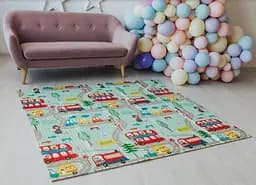 Дитячий двосторонній складаний килимок Poppet Транспорт і Зоопілоти, 150х180 см (PP005-150) - мініатюра 6