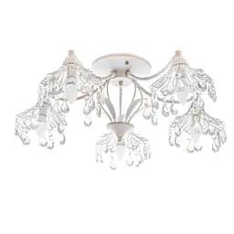 Люстра потолочная Brille винтаж в спальню E14 40W WH (LK-632C/5)