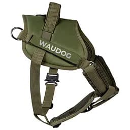 Шлея для службових собак Waudog PRO-2 світловідбивна металевий фастекс XS В 35-45 см хакі