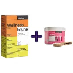 Набор: кофе MindMe Wellness & Imune функциональный молотый 250 г + коллагеновые сливки с кокосовым молоком MindMe Beauty Creamer 210 г