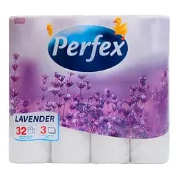 Тришаровий туалетний папір Perfex Лаванда, 32 рулони