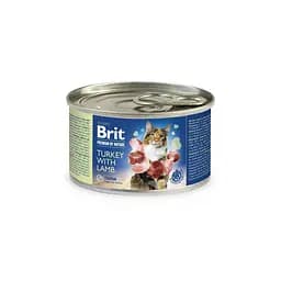 Корм вологий Brit Premium by Nature для котів з індичкою та ягням 200 г