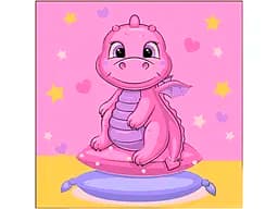 Набор для росписи по номерам Милый дракончик, Strateg, 30x30 см, ES-0853