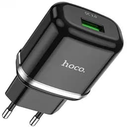 Мережевий зарядний пристрій Hoco N3 Special single port 1USB, QC3.0 3A Black