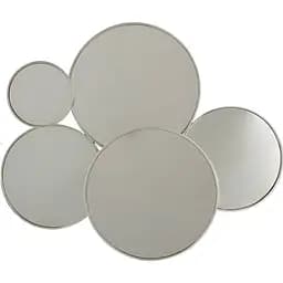 Зеркало  настенное фигурное J-line в виде пяти кругов в серебристой металлической раме (5567)