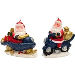 Декоративная новогодняя свеча Devilon Дед Мороз на транспорте 10 см 1 шт. в ассортименте (791125-2)