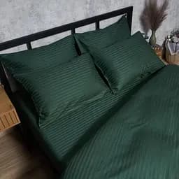 Комплект постільної білизни Moon&Star Satin Stripe Mystic Green Сімейний 143х210х2 наволочки 2х70х70 - мініатюра 7