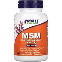 Препарат для суглобів і зв'язок NOW MSM 1000 mg, 120 вегакапсул