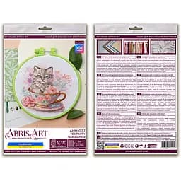Набір для вишивання хрестиком Abris Art Чаювання AHM-077 з п'яльцями - мініатюра 6