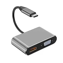 Концентратор Type-C 4 в 1, адаптер type-c 3.0 до 4K HDMI HDTV, VGA USB 3.0 PD, разветвитель быстрой зарядки 