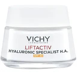 Антивіковий крем тривалої дії з сонцезахисним фактором Vichy Liftactiv HA Корекція зморшок та пружність шкіри SPF 30 для всіх типів шкіри 50 мл