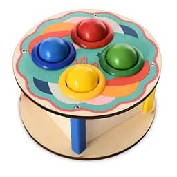 Деревянная игрушка стучалка "Кружок" MD 1682D, молоток