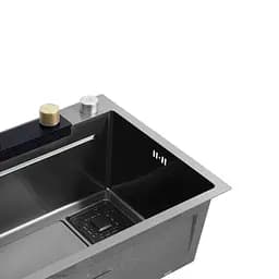 Кухонна мийка Kroner KRP Schwarze - SET7546HM PVD (3.0/0.7 мм) CV032277, Чорний - мініатюра 9